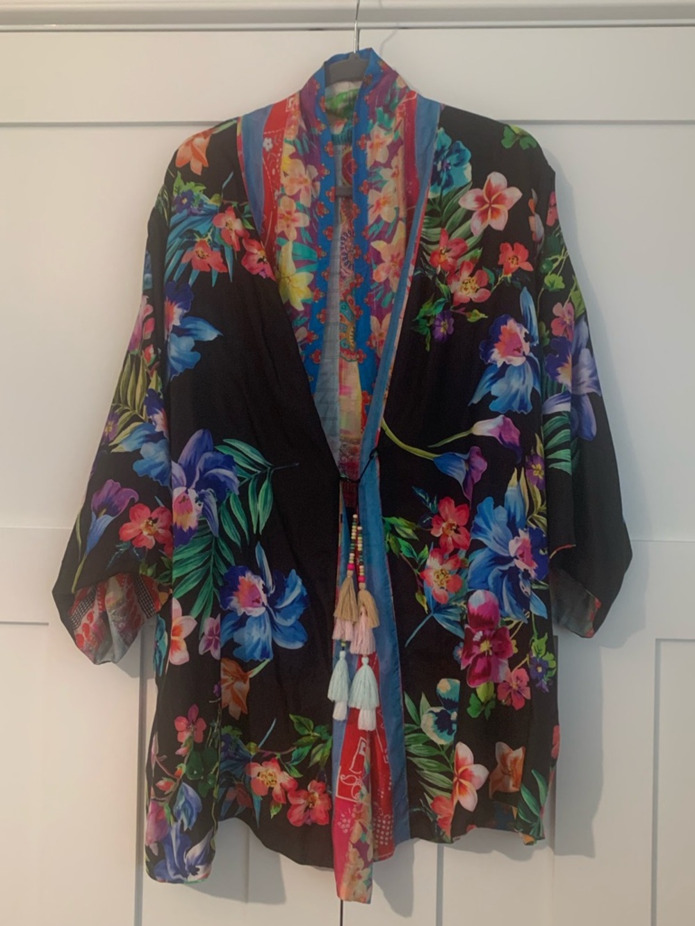 JOHNNY WAS ANASTASIA KIMONO - C44821A4 SILK, Reversible, Pocketed NWOT Size XXL